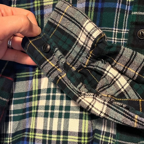 GAP Navy and Green Plaid Shirt - Picture 7 of 9